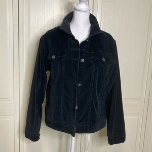 Cabelas Womens Trucker Corduroy Jacket Dark Blue Coat Size Small